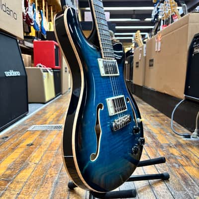 Paul Reed Smith SE Hollowbody II Piezo Electric Guitar Early 2020s Peacock Blue w/Hard Case image 2