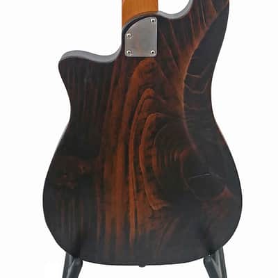Offbeat Guitars "Priscilla" Bass - Distressed Pine Body, EMG Geezer Butler P/U, Aged Brass Pickguard image 12