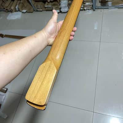 4-string electric bass neck tele jazz bass stainless steel 21 frets Roasted Maple guitar neck 34inch hole 18mm black block inlay image 4