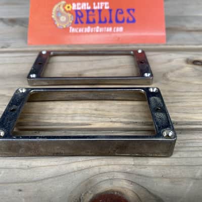 Real Life Relics Metal LP Humbucker Pickup Ring Set Arched Aged Nickel   [DO10]
