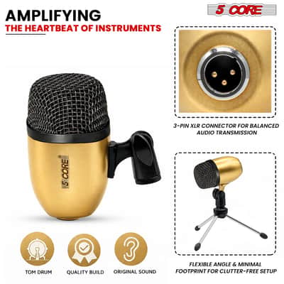 5 Core Conga Mic Snare Tom Microphone Drum Kit Condenser XLR Instrument Mics image 4