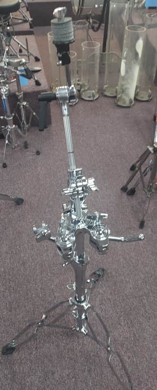 DW DWCP9934 9000 Series Heavy Duty Double-Braced Dual Tom Stand with 934 Cymbal Boom Arm 2010s - Chrome image 1
