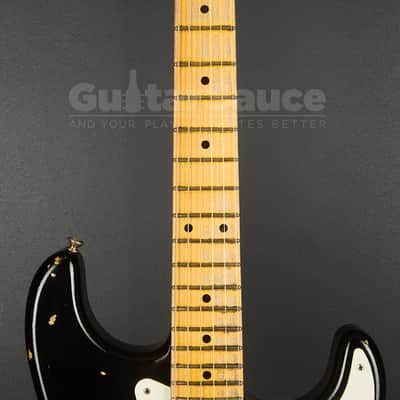 Fender Custom Shop 55 Stratocaster Heavy Relic Aged 2017 - Black Over Chocolate Two Tone Sunburst (COD 2136UG) image 11