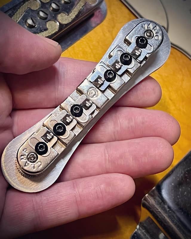Waterslide Guitars Custom 'Bone Base' w/Vario Melita-Style Bridge For Flat Top Gretsch Etc Guitar image 1