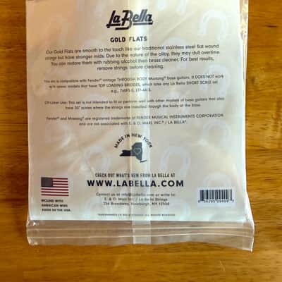La Bella 760FGS-MUS Gold Flats Flatwound Strings for Mustang Bass image 2