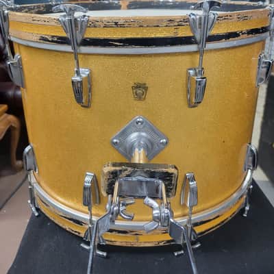 Ludwig Super Classic 1964-1965 - Gold Sparkle, 16” Floor Tom, 22” Bass, 2 12” Rack Toms, 14” snare image 8
