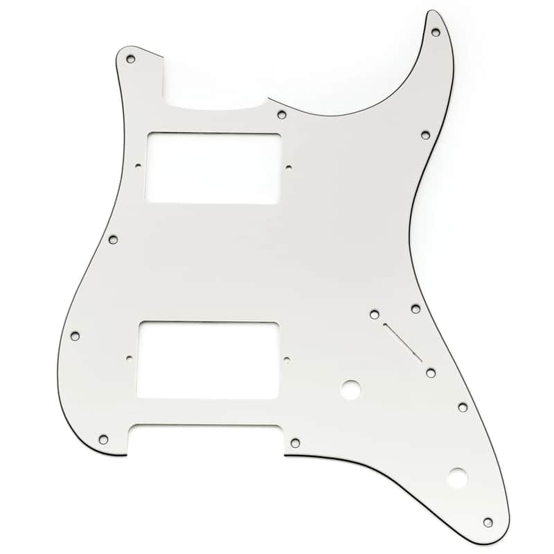 Brio S-Style HH Pickguard — 11-Hole, 2-Pot Layout (Volume/Tone) - 3 Ply Aged White image 1