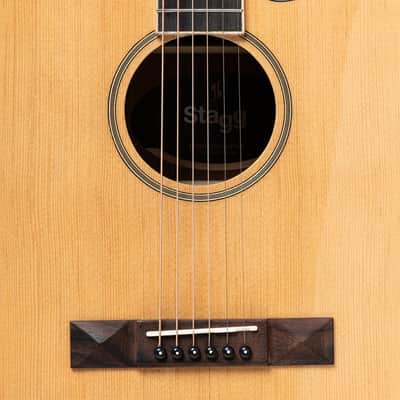 Stagg SA45 DCE-LW Dreadnought Cutaway Spruce Top Mahogany Neck 6-String Acoustic-Electric Guitar image 3