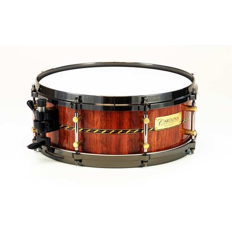 Carolina Drumworks Bubinga Stave Snare 5x13  Clear Gloss with Inlay image 1