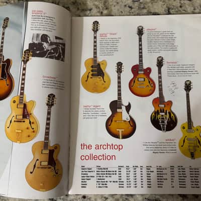 Epiphone Catalog 2003 Dot Les Paul SG flying V Explorer Noel Gallagher supernova union Jack Riviera casino John Lennon Zakk Wylde ace frehley classic custom black beauty standard 56 Goldtop Goth Thunderbird image 4