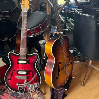 Harmony H954 Broadway 50's Vintage Acoustic- Red Sunburst image 2
