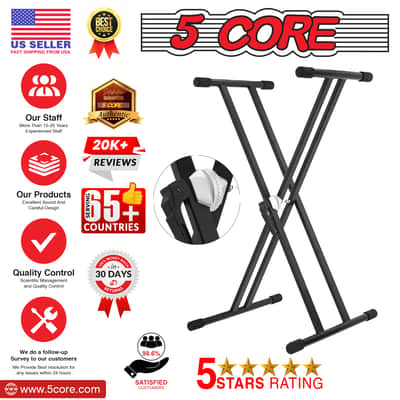 5 Core Keyboard Stand Dual X Shape Gear Adjustable Foldable Portable Key Board DJ Controller Stands image 10