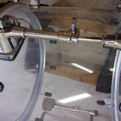 Crush Clear Acrylic 22" x 18" Bass Drum with spider web stress cracks at lugs image 23