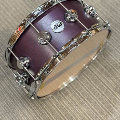 DW COLLECTOR'S BIRCH 14X6.5 SNARE DRUM LAVENDER SATIN OIL CHROME HARDWARE - FLOOR MODEL image 5