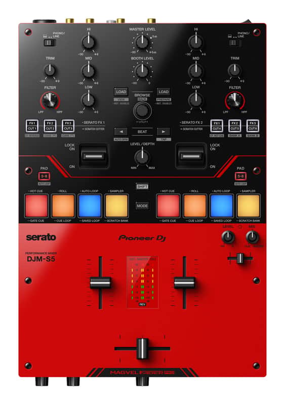 Pioneer DJM-S5 Scratch-style 2-Channel DJ Mixer (Gloss Red) image 1