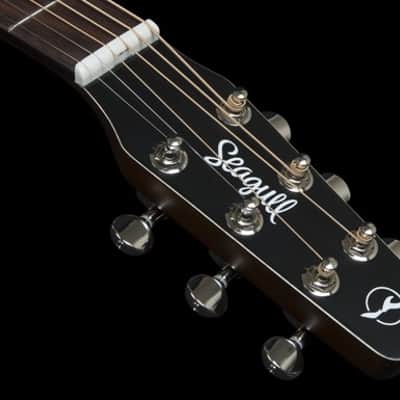 Mint Seagull S6 Classic Black Acoustic Electric Solid Cedar Top Dreadnought Guitar image 6