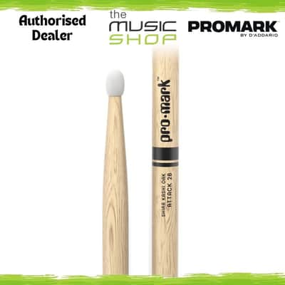 Pair of Promark Attack 2B Shira Kashi Oak Nylon Tip Drumsticks - PW2BN (Sticks) image 1
