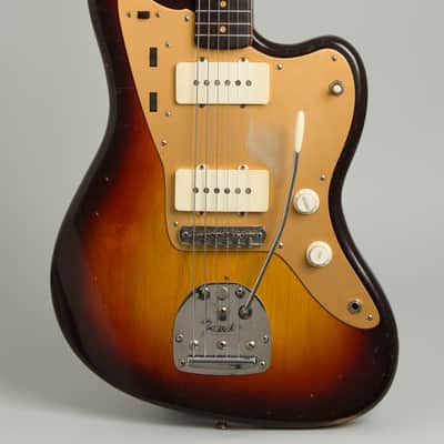 Fender  Jazzmaster Solid Body Electric Guitar (1959), ser. #34376, original tweed hard shell case. image 3