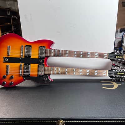 Galveston Double Neck Guitar  Cherry Red 6 string &12 string image 1