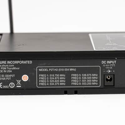 Shure P2T Wireless IEM Transmitter H2 Band 518–553 MHz PSM200 w/ Rack Ear image 6