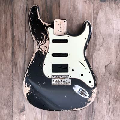 FRANCHIN Mercury guitar body Heavy Relic Aged Black 100% Nitro Lacquer HSS Poplar Stratocaster-Strat-S-Style Made in Italy - Stock piece #23450926 image 4