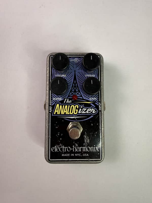 Black and silver analog effects pedal with knobs and "The Analogizer" branding.