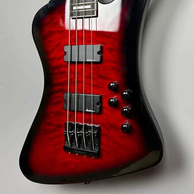 Jackson JS Series Kelly Bird Bass JS3Q 2025 - Transparent Red Burst image 4