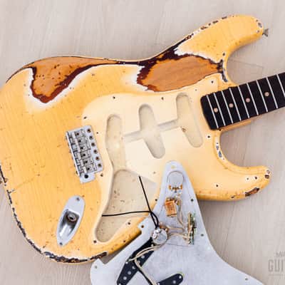 1960 Fender Stratocaster Partscaster w/ Olympic White Heavy Relic Body, Don Mare Super Sports Pickups, Case image 21