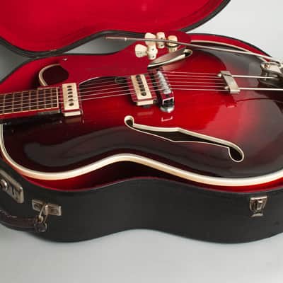Framus Grand Star Black Rose Model 5/125 Arch Top Hollow Body Electric Guitar (1962), original black hard shell case. image 12