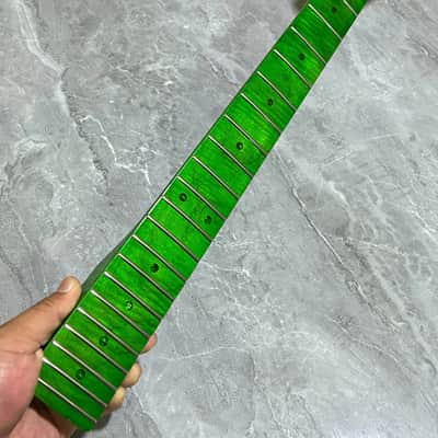 Green AAA Stainless steel 22fret 25.5inch flame Maple Electric guitar neck part image 5