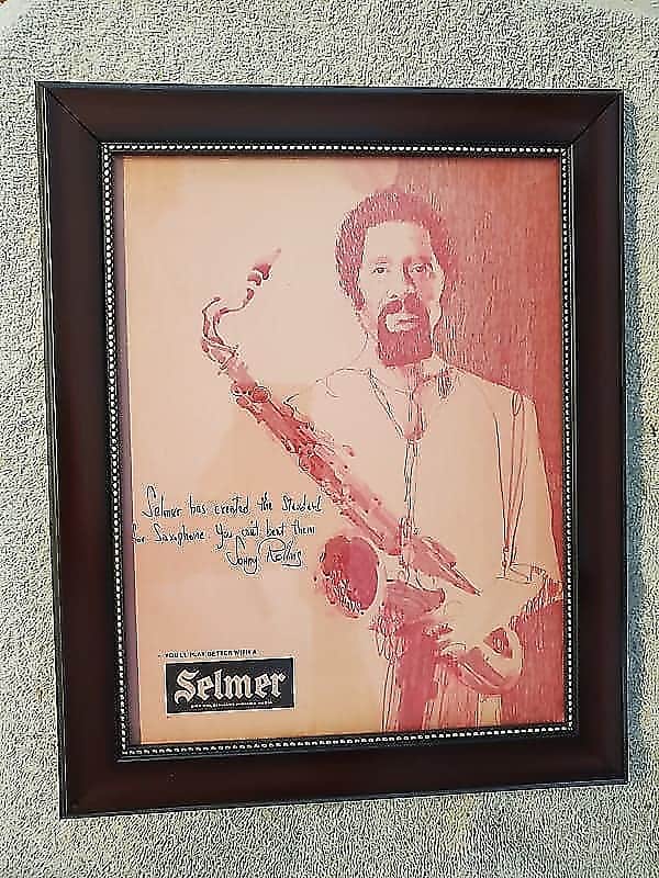 1973 Selmer Horns Promotional Ad Framed Sonny Rollins Original image 1
