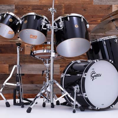 GRETSCH USA CUSTOM 7 PIECE PHIL COLLINS REPLICA CONCERT TOM DRUM KIT, NITRON BLACK (PRE-LOVED) image 1