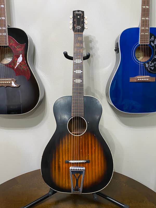 Harmony Stella Vintage 1950’s Parlor Sunburst Acoustic Guitar Made in USA image 1