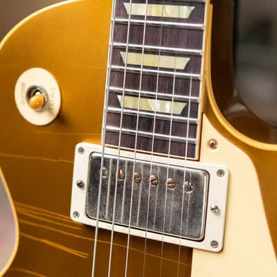 Gibson Custom Shop 1957 Les Paul Standard Murphy Lab Ultra Light Aged Electric Guitar with Bigsby - All Double Gold with Hardshell Case image 12