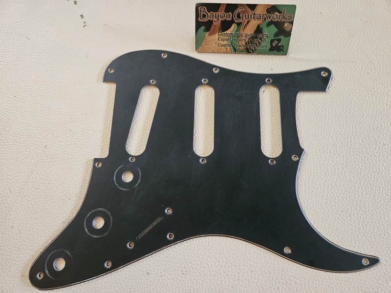 Fender Stratocaster Aged Relic 3 ply Pickguard Black image 1