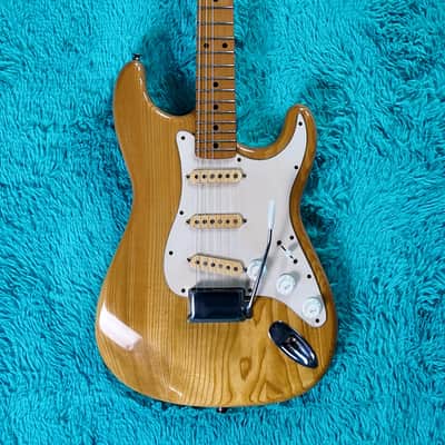 1976 Aria Pro II Stage Caster MIJ Matsumoku Natural Ash Strat w/ Case image 2