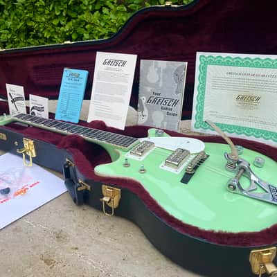 ✮ULTRA RARE✮'15 Gretsch G-6134 Double Cut PENGUIN Ltd ✮BROADWAY JADE✮1 of 25✮Jet image 1