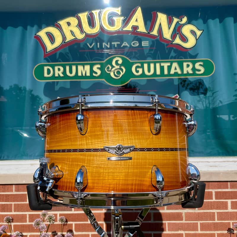 Tama Star Reserve 8x15 Maple/Bubinga Snare Drum Caramel Olive Ash Burst TMBS158S-OCOB image 1