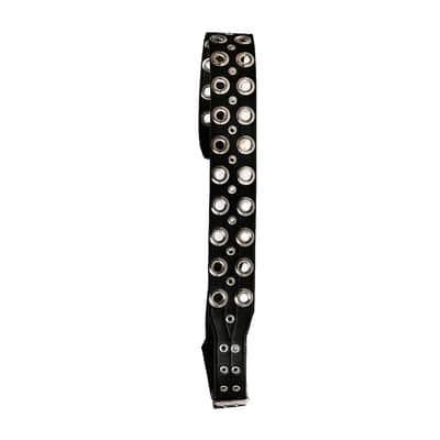 Al Bane For Leather - Tormentor 3"  Premium Leather Black Leather Guitar Strap image 2