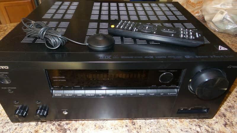 Onkyo TX-NR686 7.2-Ch WiFi Hi-Res 4K UHD Network AV Dolby Atmos Receiver w/ Remote, set up microphone, AM & FM Antennas image 1