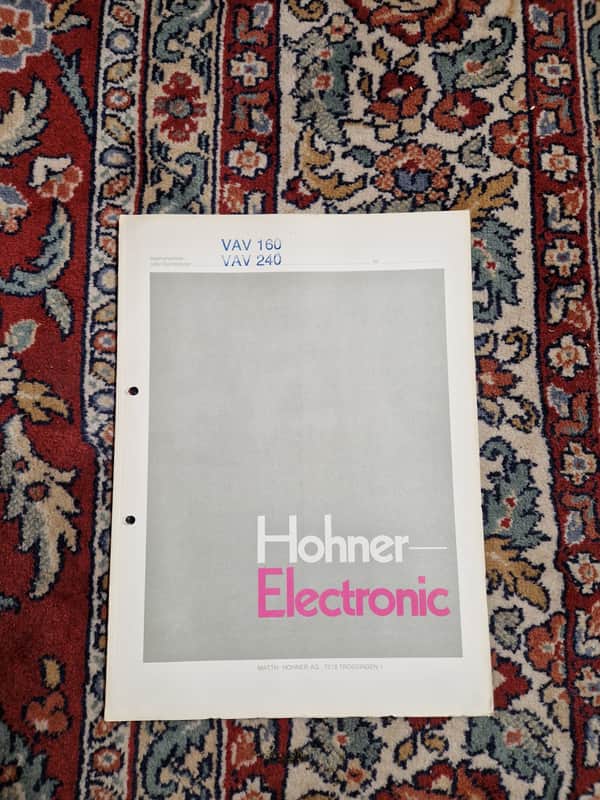 Hohner VAV 160 VAV 240 Schematics/Service Manual/Service Notes image 1