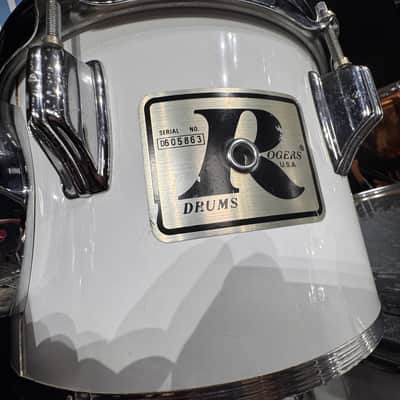 Rogers - 1978 Nine Piece Memriloc Drum Set. Excellent! - White image 14