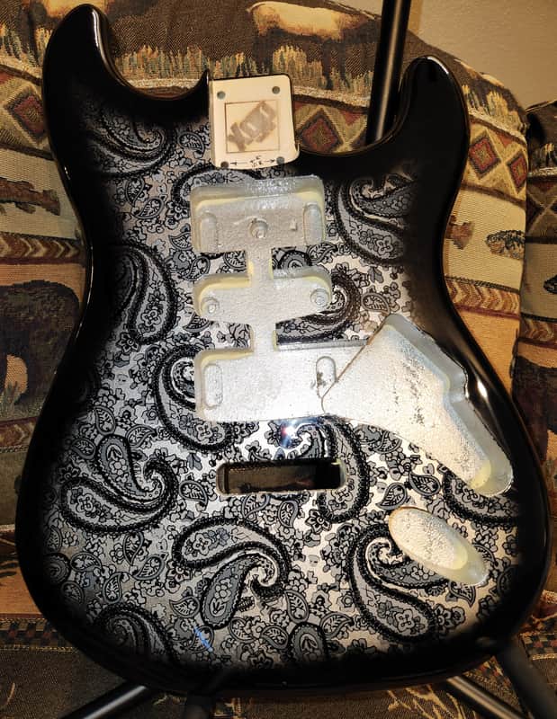 Stratocaster Style Black Paisley Guitar Body New image 1