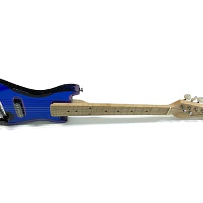 Vintage 1970’s/80’s Harmony Iridescent Acrylic Blue Lucite Mini Electric Travel Guitar *Rare image 9