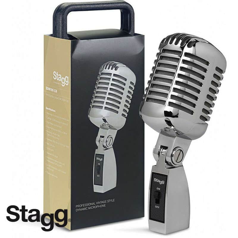 Stagg SDM100 CR Professional Vintage Style Cardioid Dynamic Microphone w/Cartridge DC04 image 1