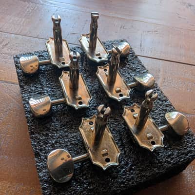 Unbranded Kluson Style No Line 3+3 Tuning Pegs With Bushing And Screws Nickel image 7