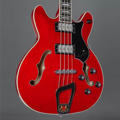 Hagstrom Viking Bass WCT Wild Cherry Transparent - Semi-Acoustic Bass righthand image 10