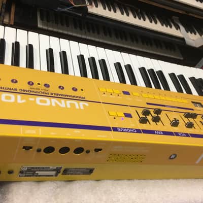 Custom Yellow Juno 106 Roland w/ polyphony meter ! image 5