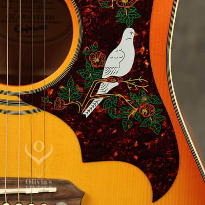 2013 Epiphone Dove Pro/Studio Dreadnought Flattop Acoustic Violin Burst image 6