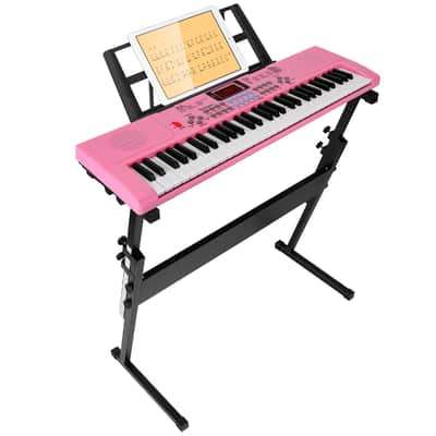 61 Keys Digital Music Electronic Keyboard Electric Musical Piano Instrument Kids Learning Keyboard w/ Stand Microphone-Black image 16
